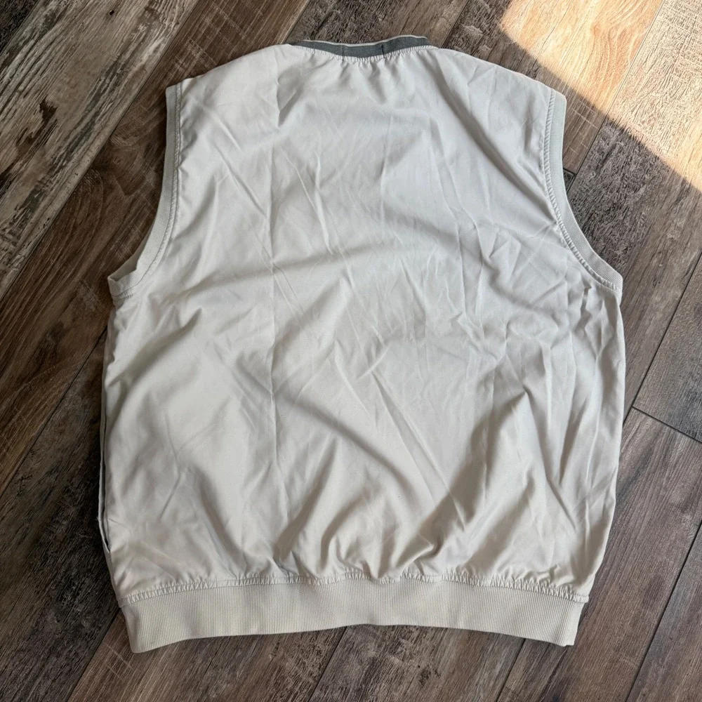 Ashworth Golf Vest Mens Large Beige Weather Systems Wind Resistant AM2610